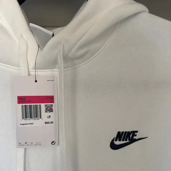 Nike Men's White Hoodie - Picture 2 of 4